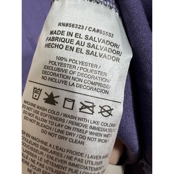 NIKE DRI-FIT PURPLE V-NECK ATHLETIC CUT GYM RUNNING ACTIVE WEAR T-SHIRT SIZE XL - Picture 3 of 3